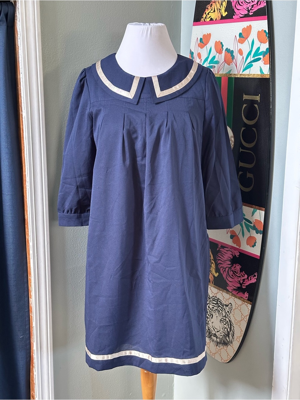 Dear Creatures Madeline Sailor Collar 
Shift Dress Mod w/ Pockets Steampunk Goth
